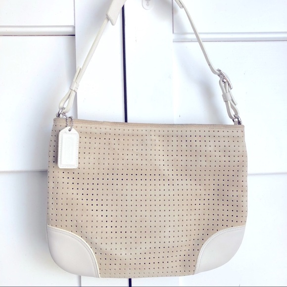 Vintage Coach Suede Leather Shoulder Bag - Picture 2 of 8